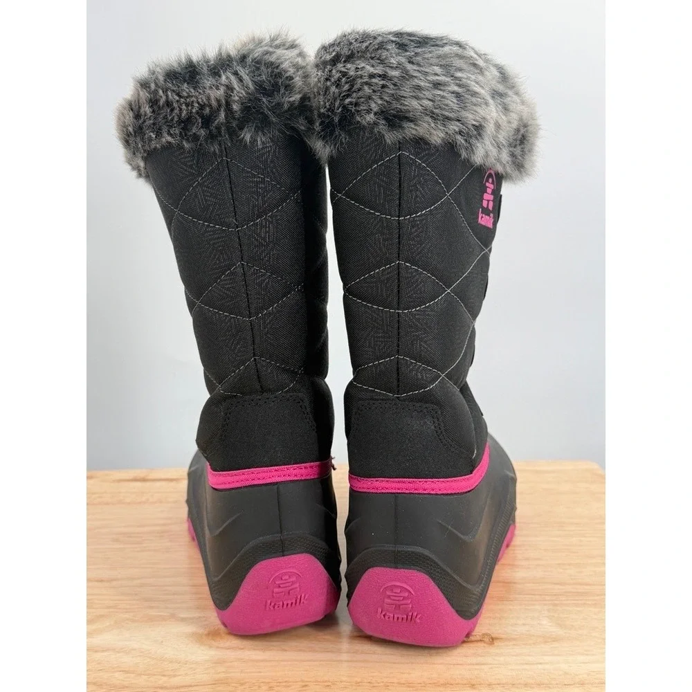 Kamik Snowangel Kids Insulated Snow Boots Waterproof Bungee Lace Cold Weather 4M
